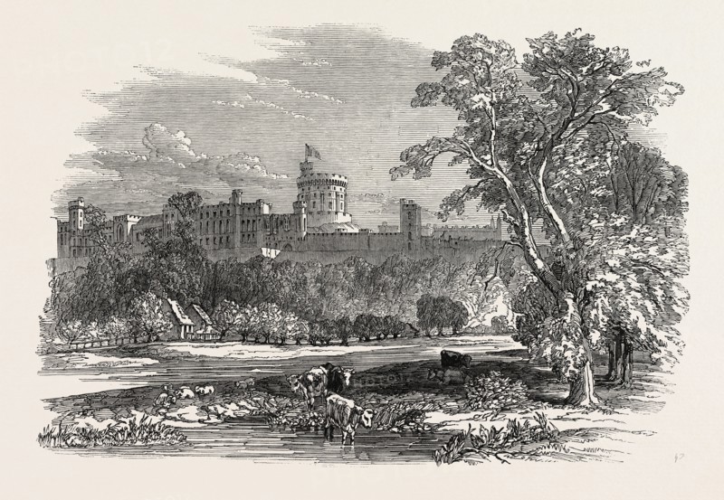 RETURN OF THE COURT TO WINDSOR CASTLE: WINDSOR CASTLE, THE NORTH WEST VIEW, UK, 1847