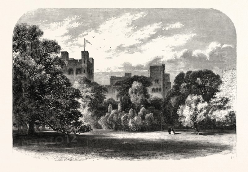 THE QUEEN'S VISIT TO NORTH WALES. PENRHYN CASTLE, THE SEAT OF COLONEL THE HON. DOUGLAS PENNANT, 1859