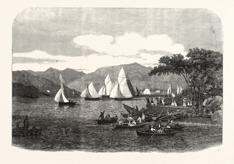 WINDERMERE REGATTA. THE RACE ON THE THIRD DAY FOR MR. AUFRERE'S CUP, UK, 1859