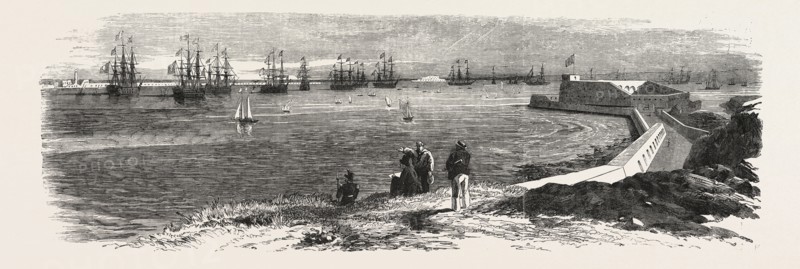 CHERBOURG ROADS: MOORING-GROUND FOR MEN OF-WAR, 1858
