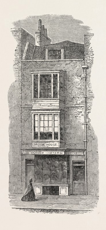 MILTON'S HOUSE IN BARBICAN, UK, 1864