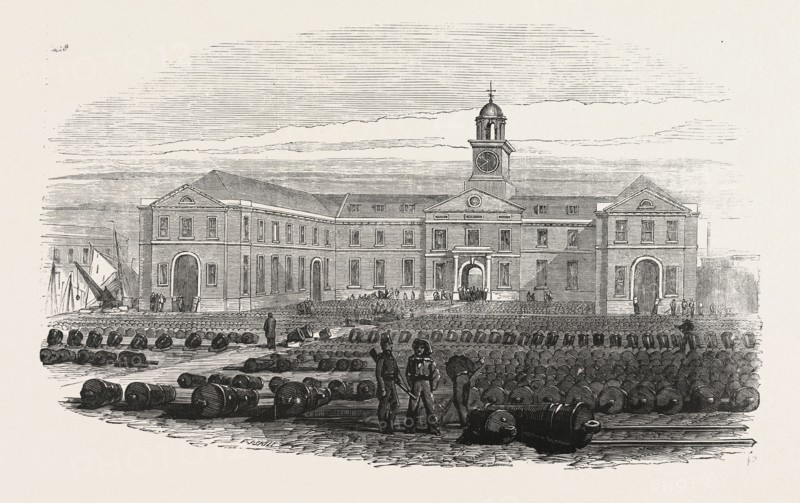 THE GUN WHARF, AT PORTSMOUTH, UK, 1855