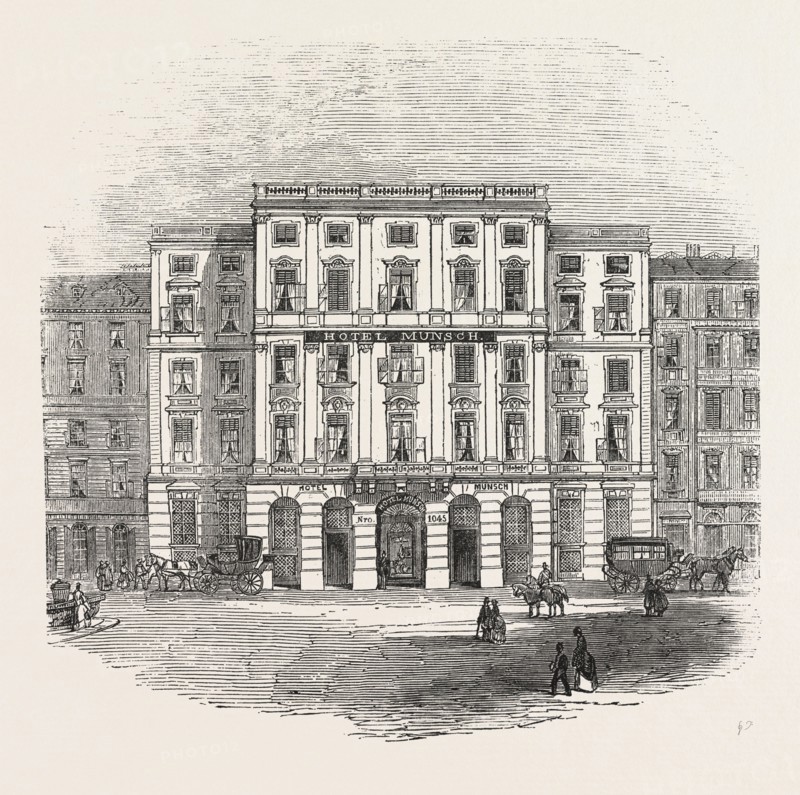 THE HOTEL MUNSCH, AT VIENNA, AUSTRIA, 1855. THE RESIDENCE OF LORD JOHN RUSSELL, DURING THE CELEBRATED VIENNA CONFERENCES OF MARCH AND APRIL, 1855.