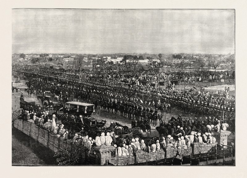 THE GRAND DURBAR AT RAWUL PINDI: ARRIVAL OF THE VICEROY OF INDIA, 1885