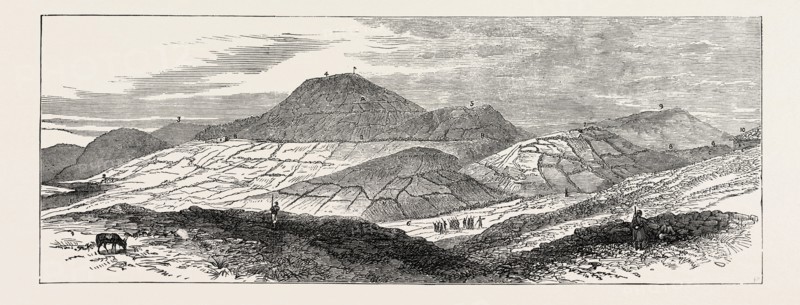 THE CIVIL WAR IN SPAIN: MONTE MONTANO, THE RIGHT OF THE CARLIST POSITIONS: FROM THE HILL ABOVE SAN LORENZO, 1874