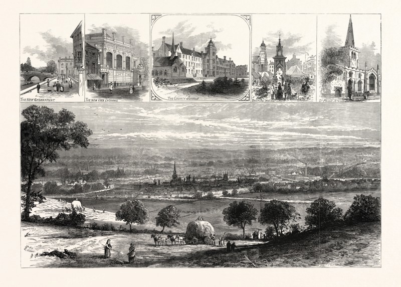 BEDFORD, THE MEETING PLACE OF THE ROYAL AGRICULTURAL SOCIETY, 1874
