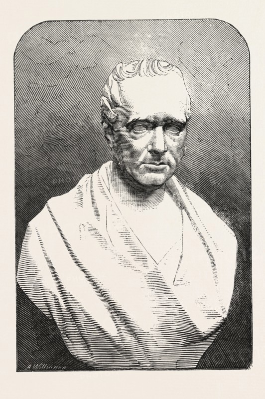 BUST OF THE LATE MR. GEORGE STEPHENSON, 1858