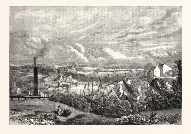 VIEW OF MILFORD HAVEN FROM HAKIN. FROM A PAINTING BY MR WEHNART, 1860