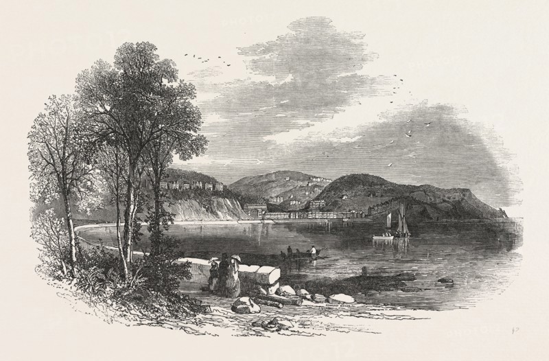 WATERING PLACES OF ENGLAND. TORQUAY, FROM THE ROAD TO DARTMOUTH, 1850
