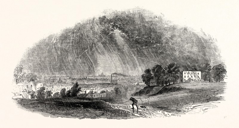 LONDON, FROM BLACKHEATH, DURING THE STORM, AUGUST, 1846, UK.