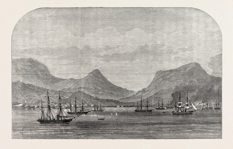 THE DUTCH WAR IN SUMATRA: BOMBARDMENT OF ACHEEN BY THE DUTCH FLEET, 1873