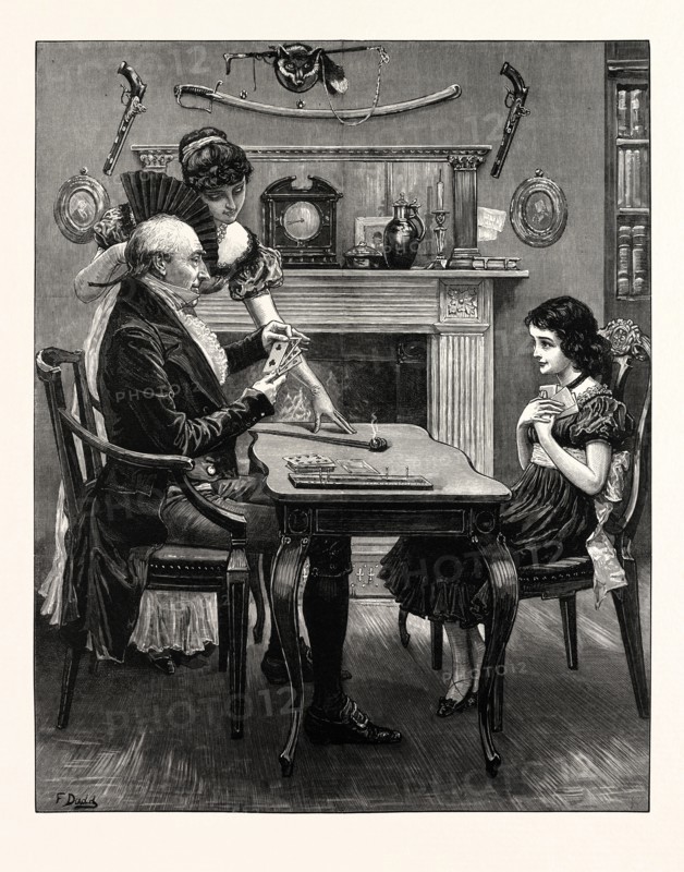 A GAME AT CRIBBAGE, 1883