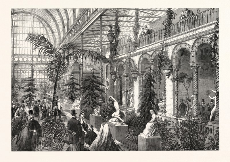EXHIBITION OF SCULPTURE IN THE GARDEN OF THE HORTICULTURAL SOCIETY, SOUTH KENSINGTON, LONDON, UK, 1863