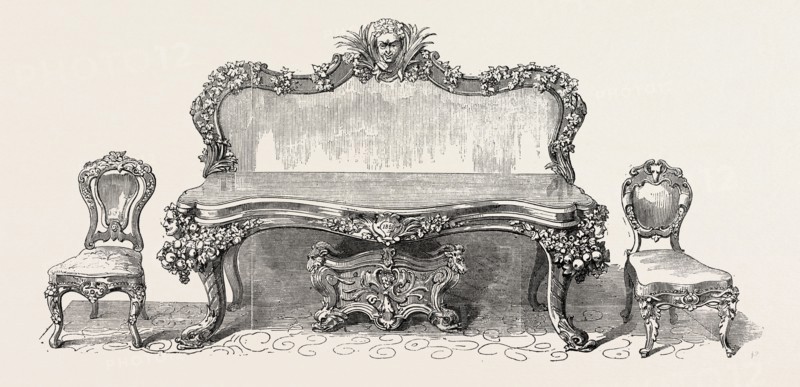SIDEBOARD AND CHAIRS. BY MESSRS. HUNTER. 1851