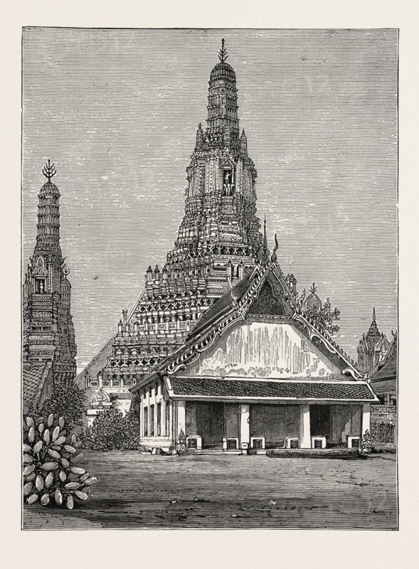 A BUDDHIST WAT, OR TEMPLE, AT BANGKOK, SIAM