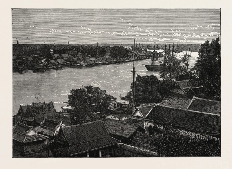 GENERAL VIEW OF BANKOK AND THE MENAM RIVER