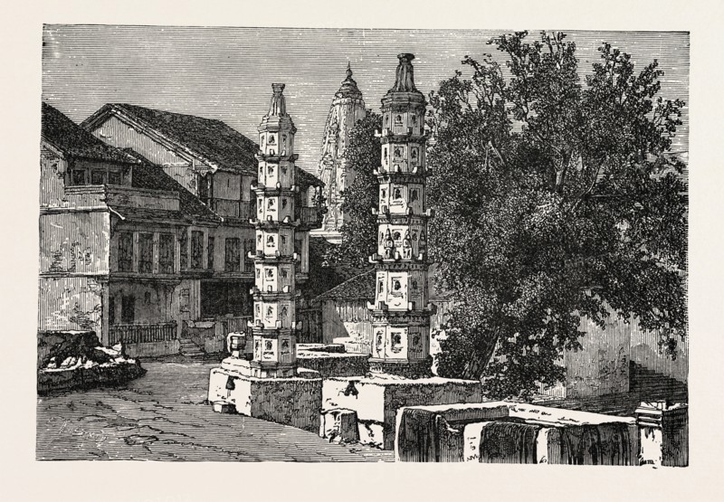 A HINDOO PAGODA AT MALABAR HILL, NEAR BOMBAY, INDIA