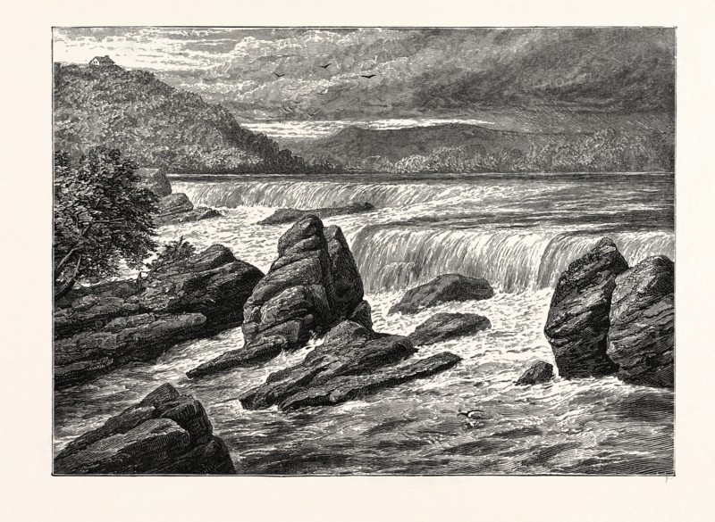 VIEW OF THE FALLS OF ST. ANTHONY, MINNESOTA, UNITED STATES OF AMERICA
