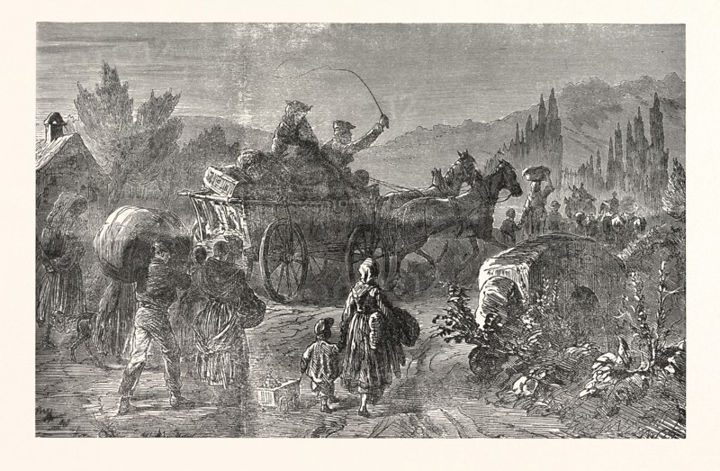 Franco-Prussian War: French peasant families on the run, France