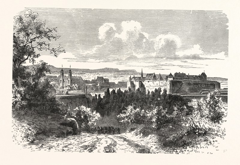 Franco-Prussian War: View of the fortress of Sedan, France