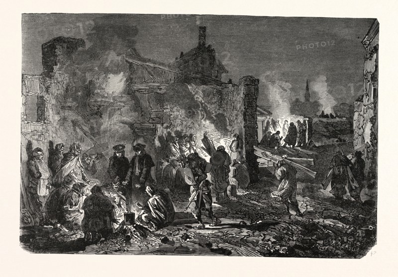 Franco-Prussian War: Bivouac of French troops on the night of 1 to 2 December at Champigny, France
