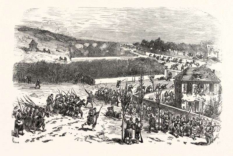 Franco-Prussian War: The battle for the heights of Buzenval on January 19, 1871, France