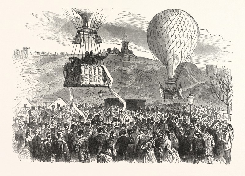 Franco-Prussian War: Leaving of Gambetta, Minister for the Interior, to Tours by means of balloon Armand Barbes, 7 October 1870, France