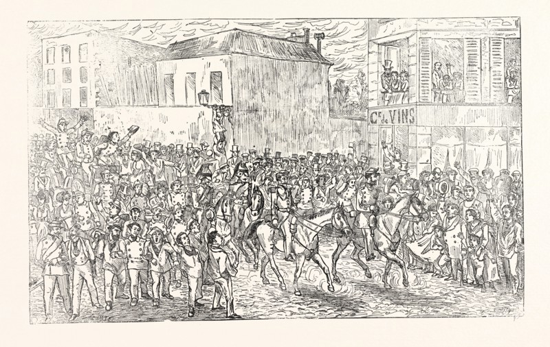 Franco-Prussian War: The Mobile Guard from Isle de France marches in Paris, to the cheers of the people, France