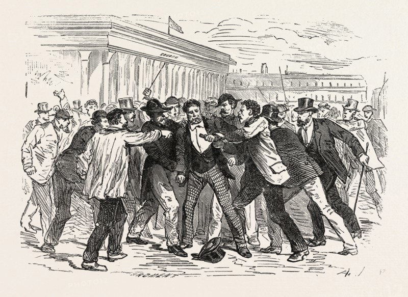 Franco-Prussian War: Arrest of an alleged spy on the stock exchange, France