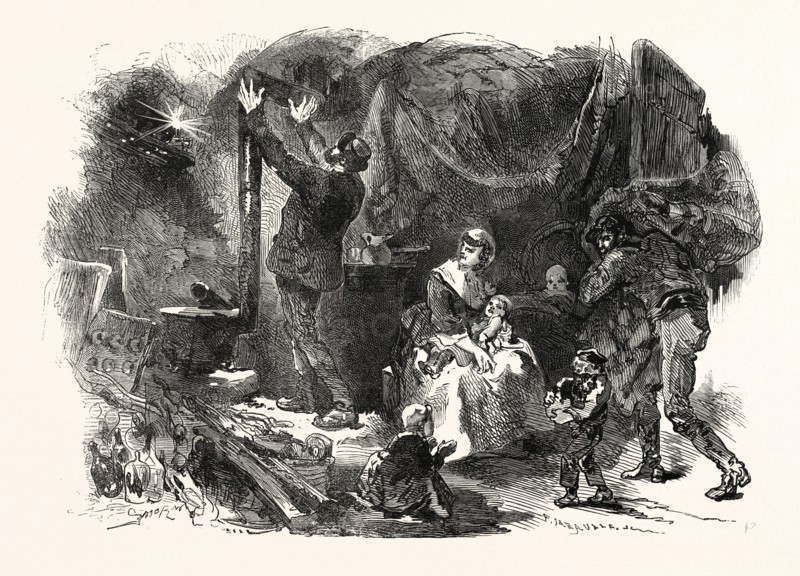 Franco-Prussian War: bombardment of Paris. The residents of the left bank align comfortable in the cellars, France