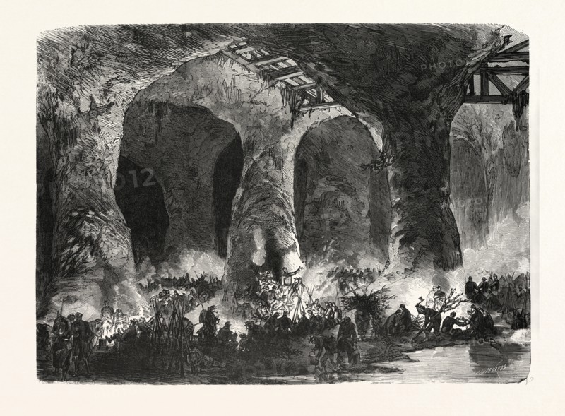 Franco-Prussian War: Camp of the 6th 7th and 8 Mobile Guard Battalion in the quarries of Mont Avron, France