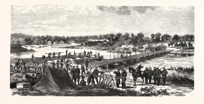 Franco-Prussian War: Bridge over the Meuse at Nouvion, France