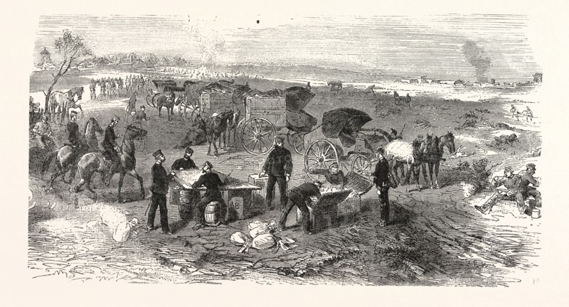 Franco-Prussian War: A field expedition post on the battlefield of St. Privat on 19 August 1870