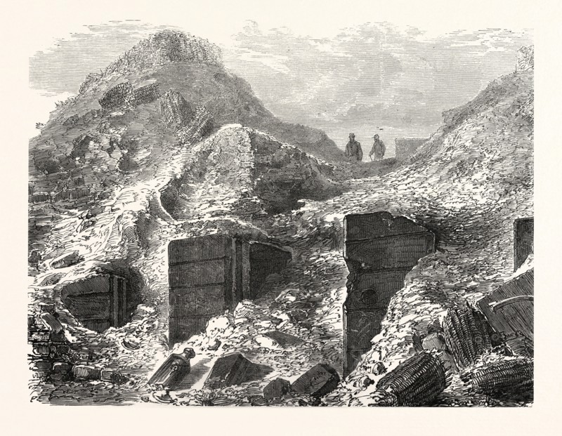 Franco-Prussian War: A part of the ramparts before Paris after the bombing, France