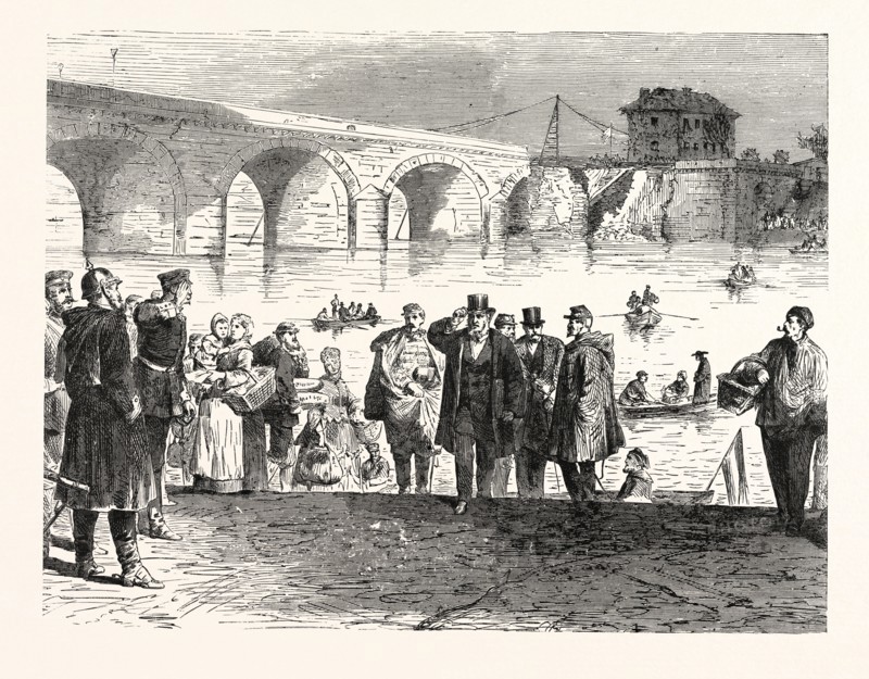 Franco-Prussian War: Jules Favre lands during the first week of the Armistice at the bridge of Sevres to negotiate with Count Bismarck, France