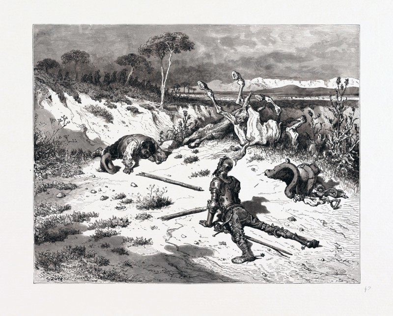 DON QUIXOTE MORALISING ON INGRATITUDE, BY GUSTAVE DORE