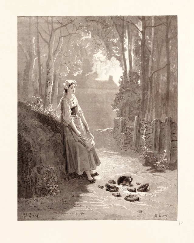 THE MILKMAID AND THE MILK-PAIL, BY GUSTAVE DORE