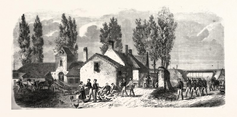 FRANCO-PRUSSIAN WAR: BELGIAN OUTPOST AT THE RAILWAY VIADUC NEAR-ROODE HOEVE, FRANCO-BELGIAN BORDER 1870