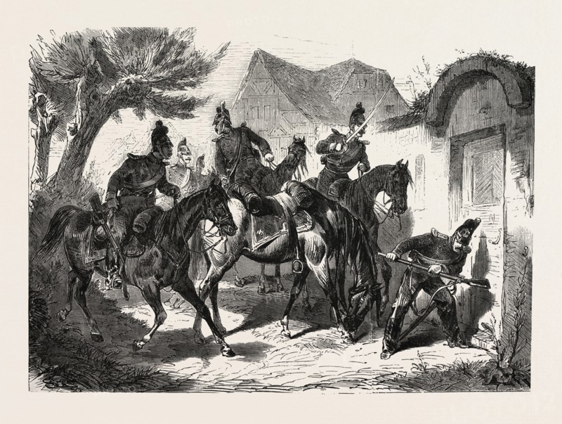 FRANCO-PRUSSIAN WAR: PATROL OF BAVARIAN LIGHT CAVALRY 1870