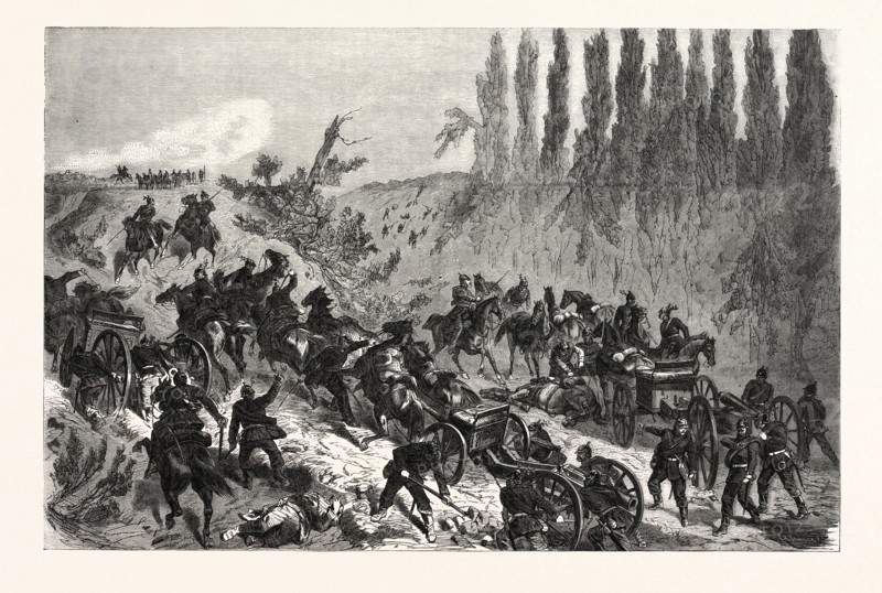 FRANCO-PRUSSIAN WAR: ASCENSION OF THE HEIGHTS OF SPICHEREN BY A PRUSSIAN BATTERY, THE 6 August 1870