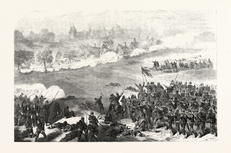 FRANCO-PRUSSIAN WAR: ATTACK OF SAINTE-MARIE-AUX-OAK BY THE 1ST DIVISION OF THE PRUSSIAN GUARD ON 18 AUGUST 1870