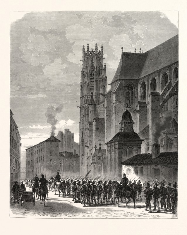 FRANCO-PRUSSIAN WAR: CROSSING BY THE GERMAN LANDWEHR AT PONT-A-MOUSSON, SEPTEMBER 11 1870