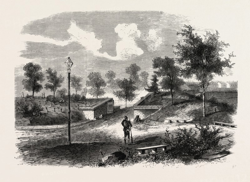 FRANCO-PRUSSIAN WAR: GLACIS OF THE FORTRESS OF TOUL AFTER THE SURRENDER 1870