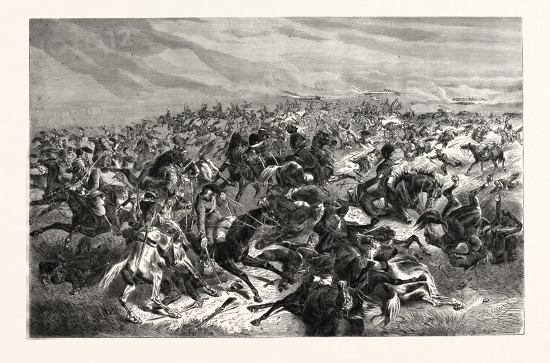 FRANCO-PRUSSIAN WAR: RAPID FIRE OF THE PRUSSIAN INFANTRY RIDERS AGAINST THE FRENCH CAVALRY, THE BATTLE OF SEDAN, SEPTEMBER 1 1870