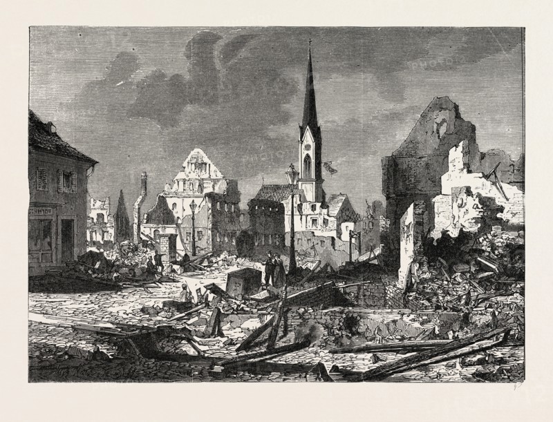 FRANCO-PRUSSIAN WAR: MAIN STREET  KEHL 1870