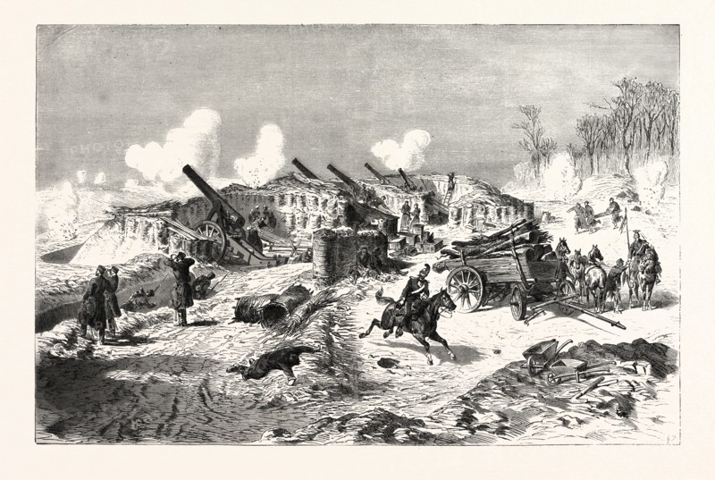 FRANCO-PRUSSIAN WAR: SAXON BATTERY NEAR THE FORT OF ROSNY