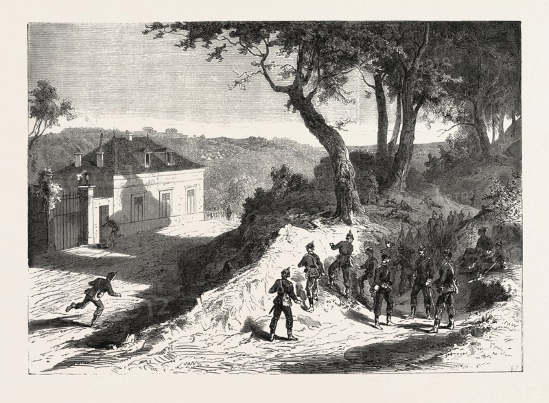 FRANCO-PRUSSIAN WAR: SAXONS FRONTLINES BEFORE THE FORT OF NOISY, FRENCH CAMP, FORT ROMAINVILLE, SUBURBS OF PARIS