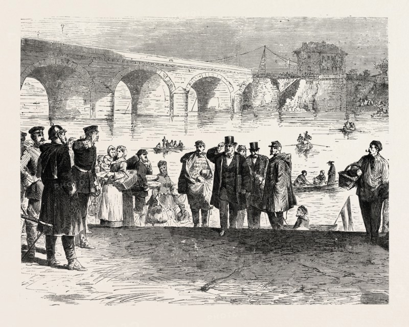 FRANCO-PRUSSIAN WAR: JULES FAVRE landing in PONT DE SEVRES DURING THE FIRST WEEK OF THE ARMISTICE
