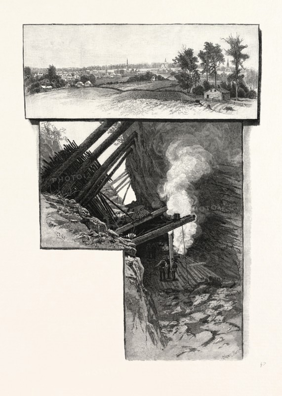 CENTRAL ONTARIO, MADOC, AND IRON ORE MINES, CANADA, NINETEENTH CENTURY ENGRAVING