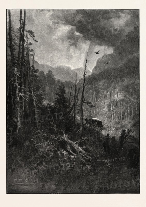 BOLTON PASS, CANADA, NINETEENTH CENTURY ENGRAVING